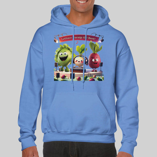 Classic Unisex Pullover Hoodie: Beets by Day - "Lettuce Turnip the Beet!"