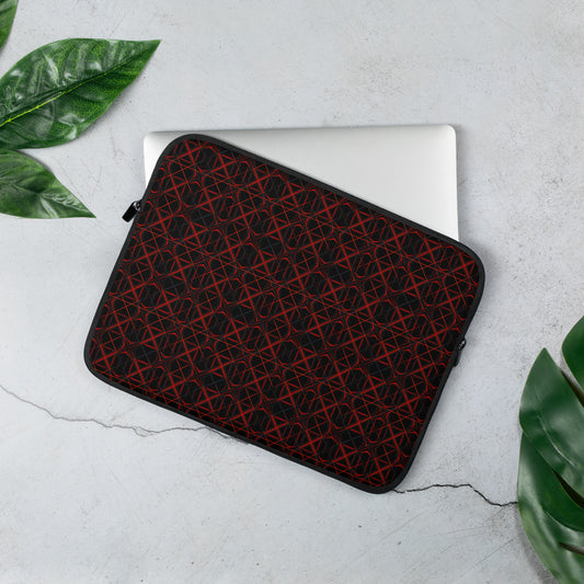 Laptop Sleeve: Black and Red Geometric