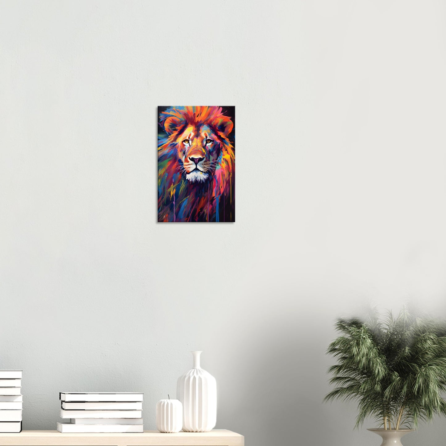 Neon Zoo: Lion (Thin Canvas Print, 12" x 18" or 24" x 36", Portrait)