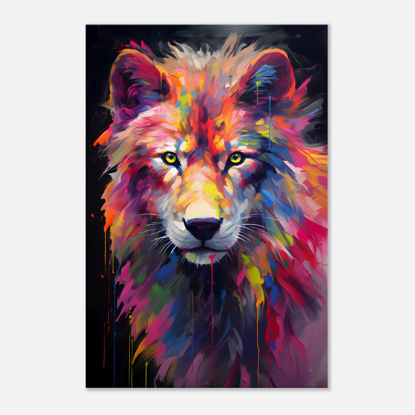 Neon Zoo: Wolf (Thin Canvas Print, 12" x 18" or 24" x 36", Portrait)