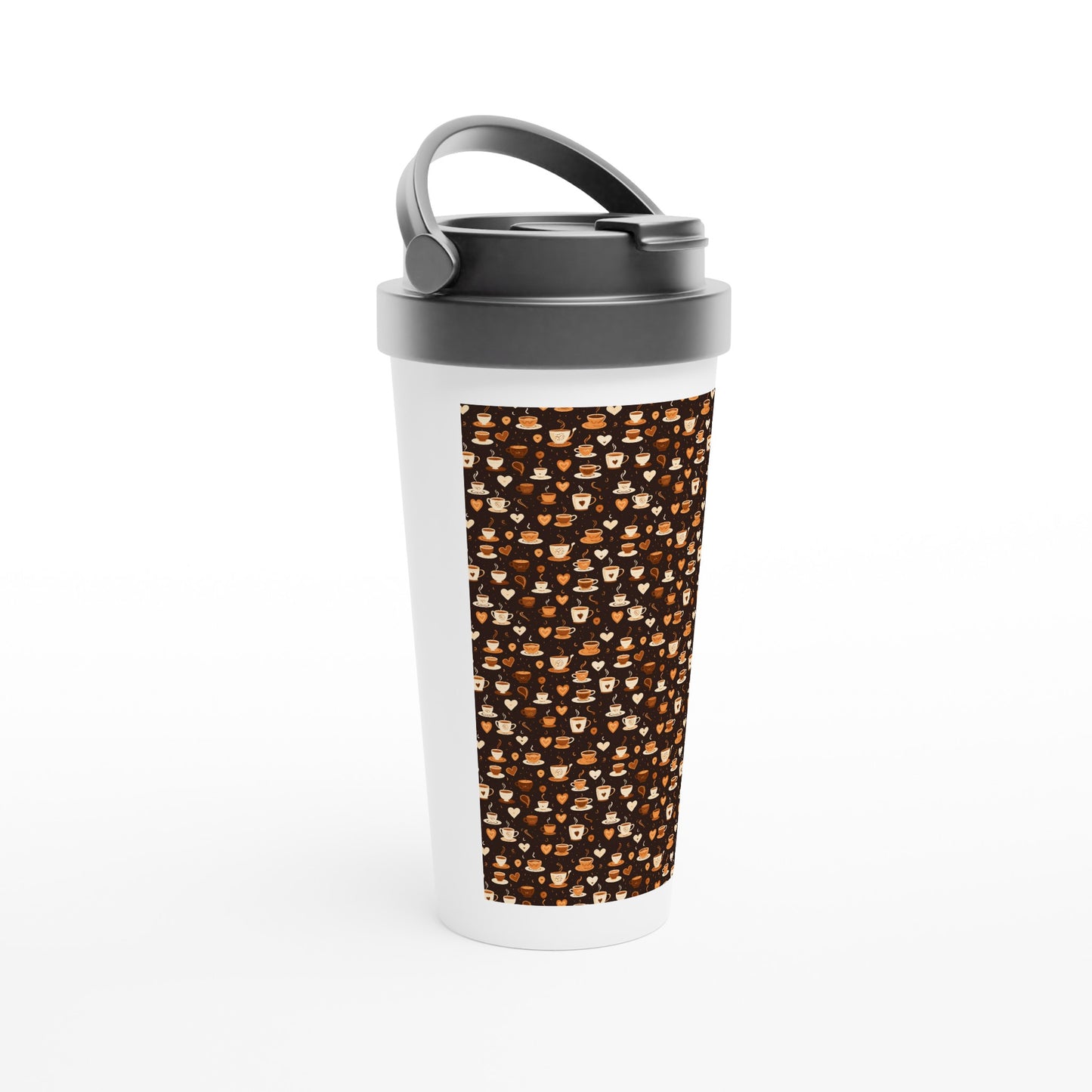 White 15oz Stainless Steel Travel Mug: Coffee and Tea 02