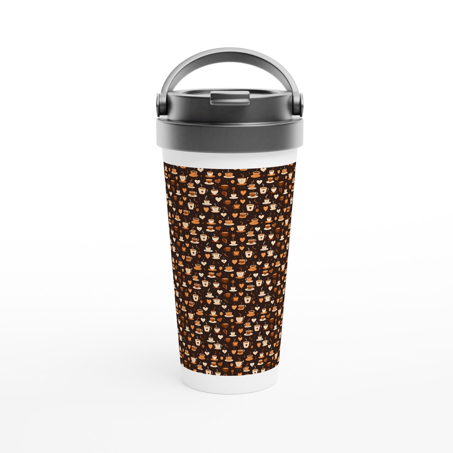 White 15oz Stainless Steel Travel Mug: Coffee and Tea 02