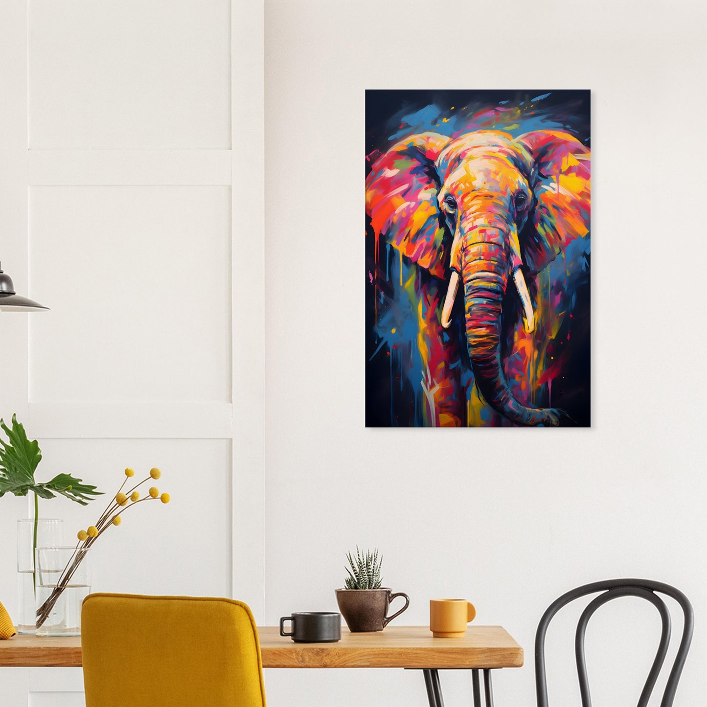 Neon Zoo: Elephant (Thin Canvas Print, 12" x 18" or 24" x 36", Portrait)