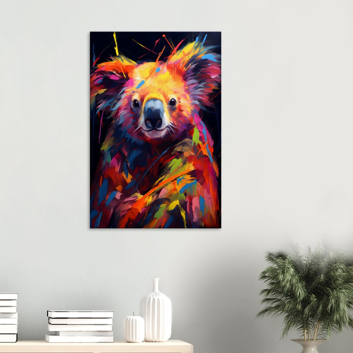 Neon Zoo: Koala (Thin Canvas Print, 12" x 18" or 24" x 36", Portrait)