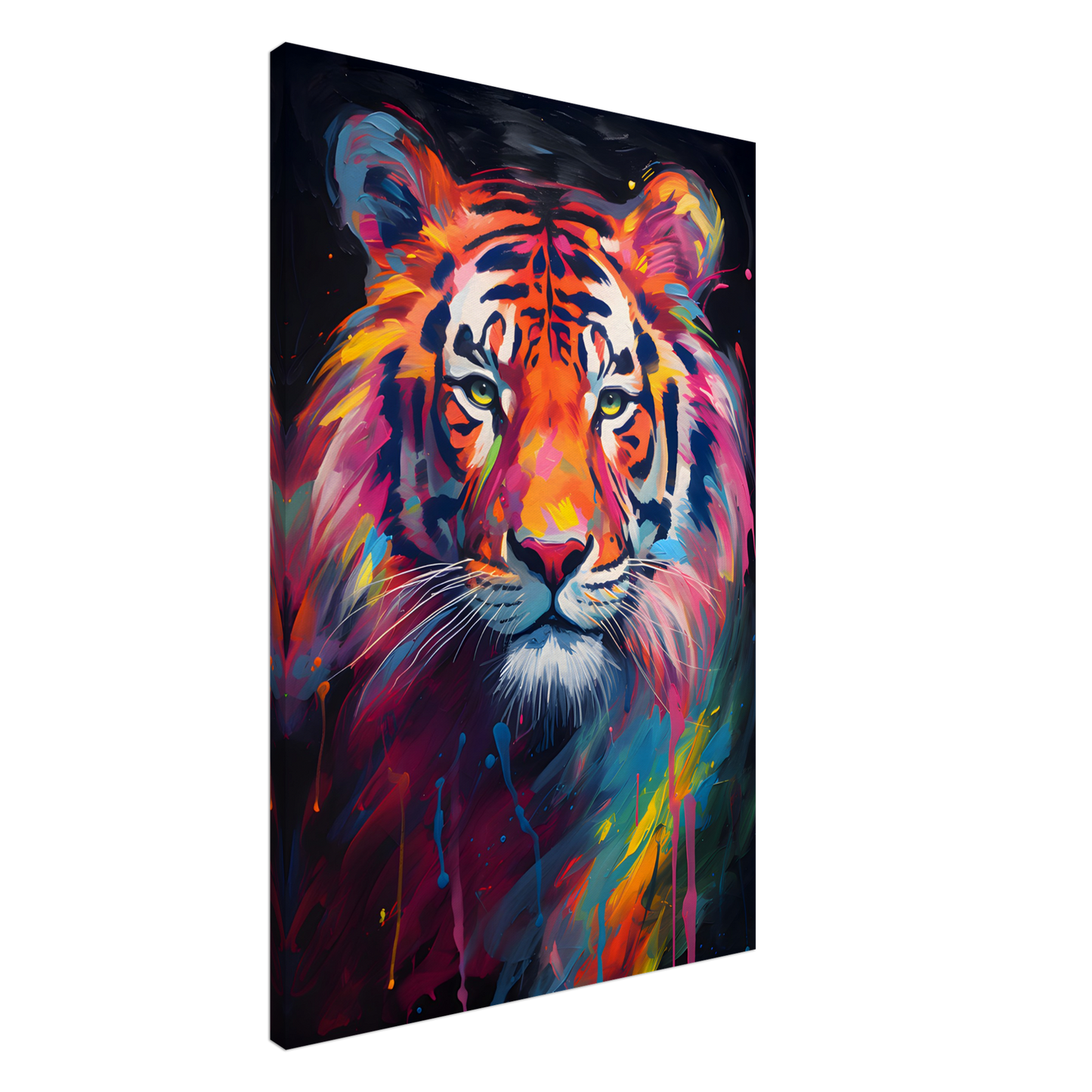 Neon Zoo: Tiger (Thin Canvas Print, 12" x 18" or 24" x 36", Portrait)