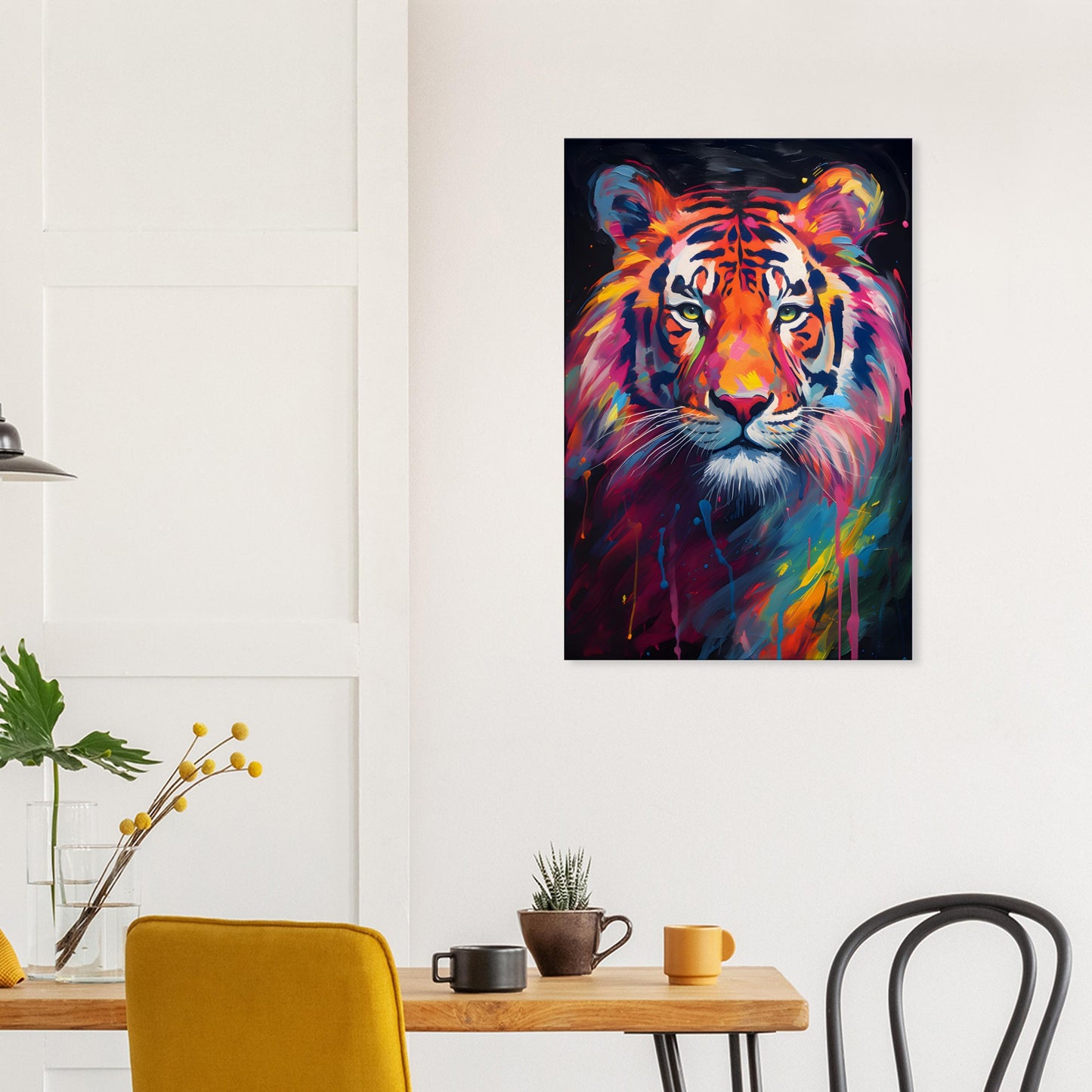 Neon Zoo: Tiger (Thin Canvas Print, 12" x 18" or 24" x 36", Portrait)