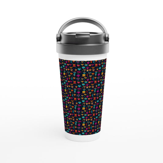 White 15oz Stainless Steel Travel Mug: Coffee and Tea 03