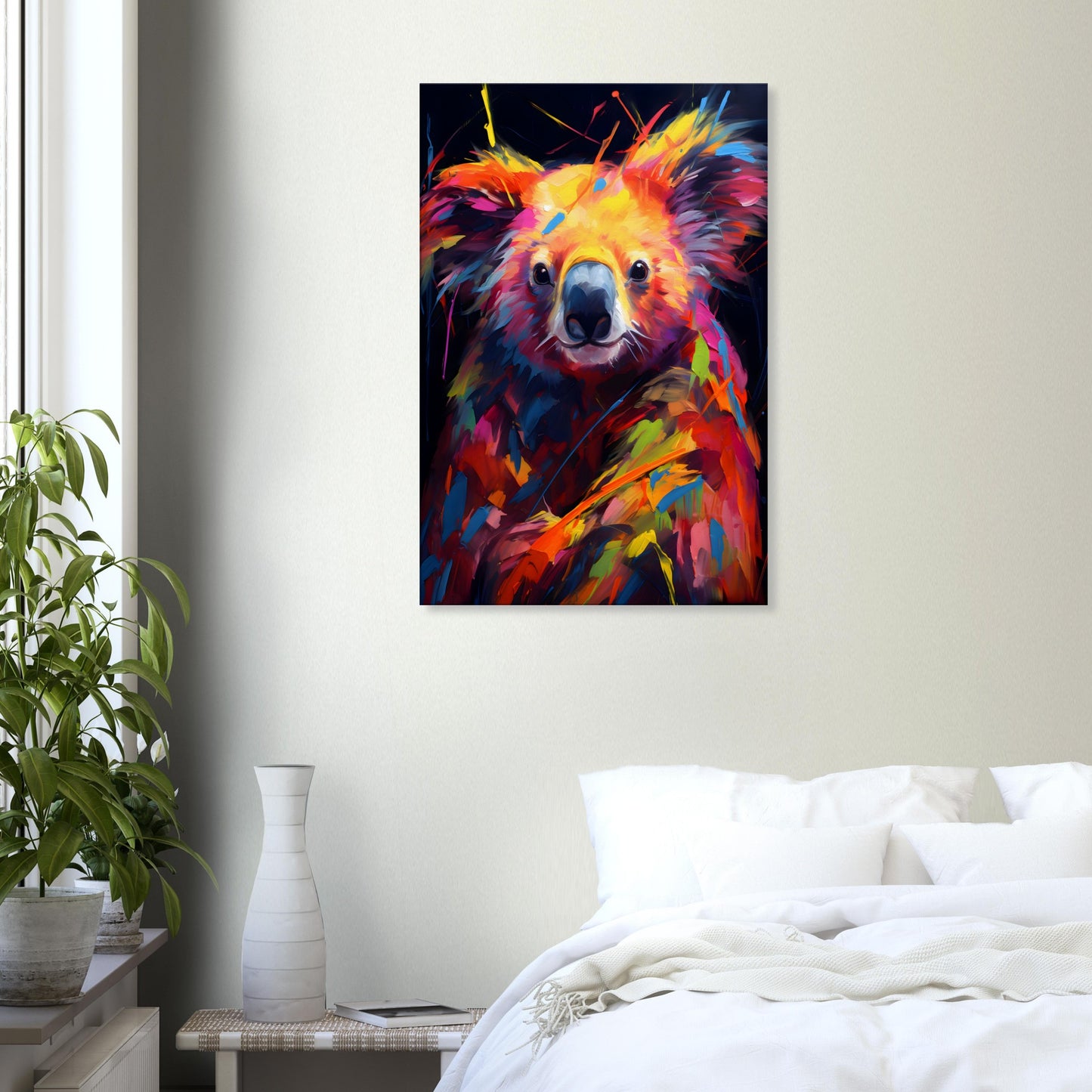 Neon Zoo: Koala (Thin Canvas Print, 12" x 18" or 24" x 36", Portrait)