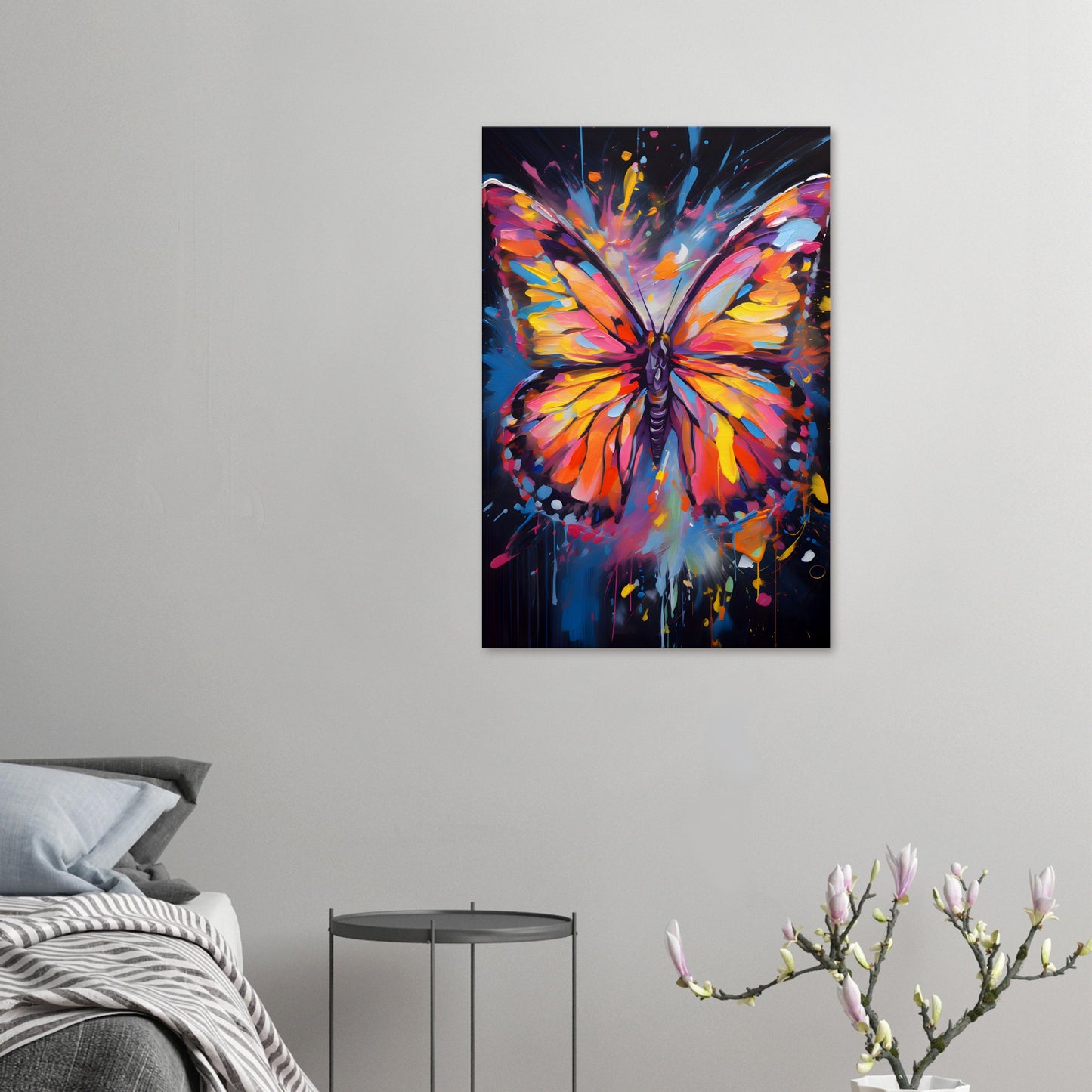 Neon Zoo: Butterfly (Thin Canvas Print, 12" x 18" or 24" x 36", Portrait)