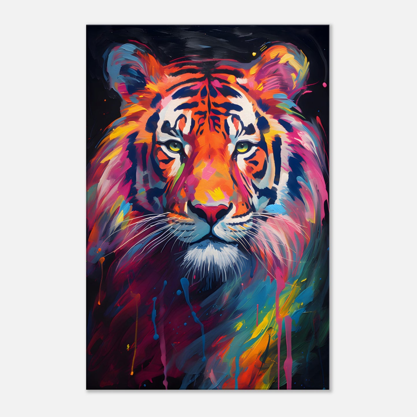 Neon Zoo: Tiger (Thin Canvas Print, 12" x 18" or 24" x 36", Portrait)