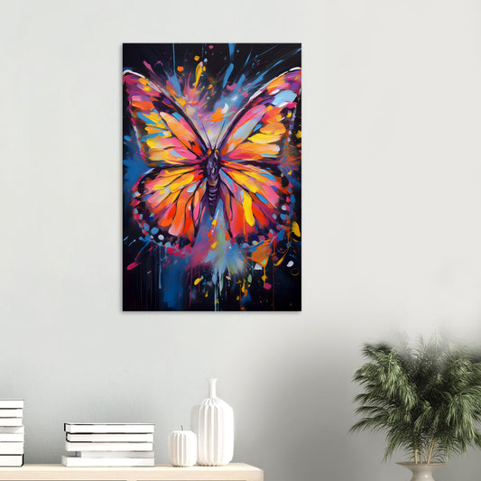 Neon Zoo: Butterfly (Thin Canvas Print, 12" x 18" or 24" x 36", Portrait)