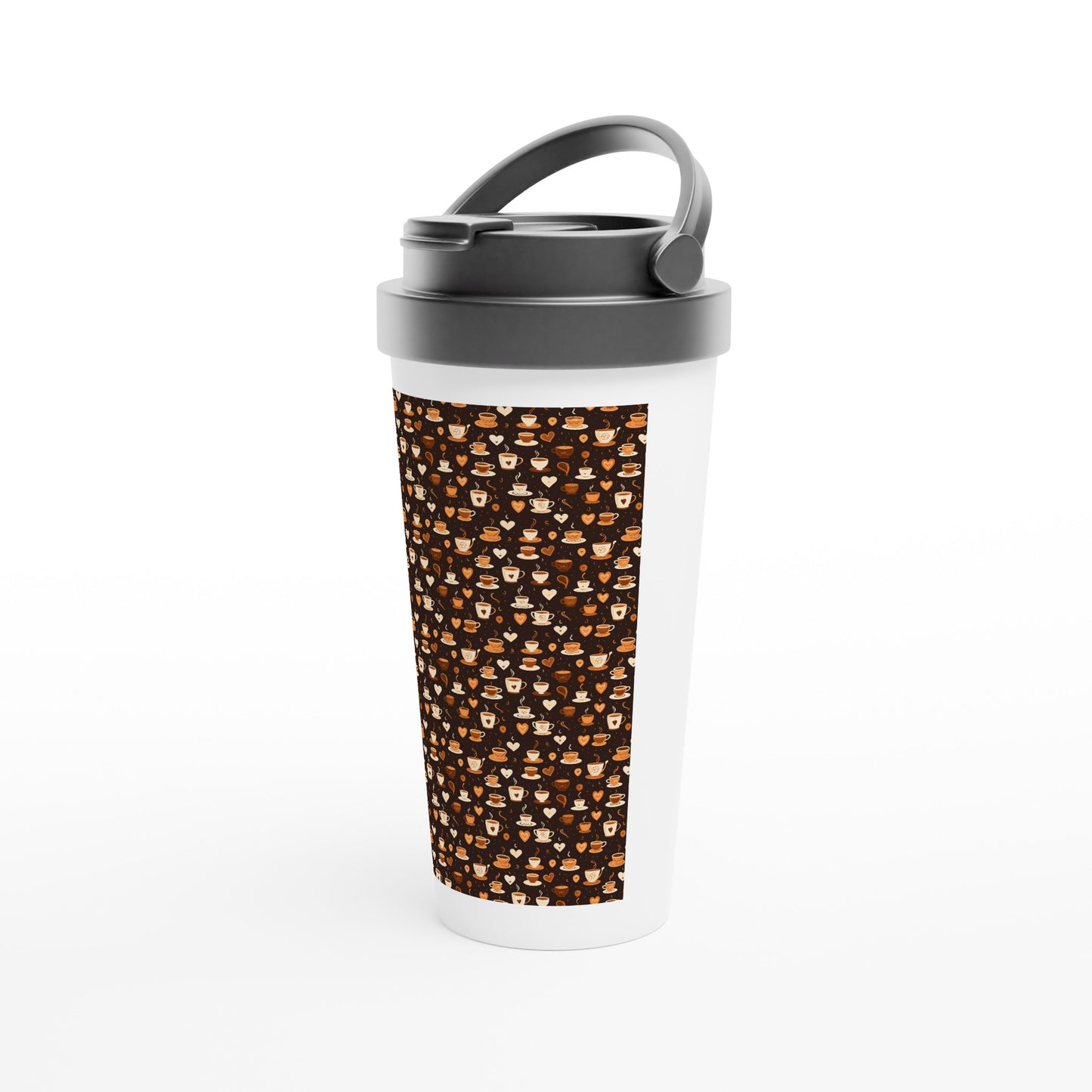 White 15oz Stainless Steel Travel Mug: Coffee and Tea 02