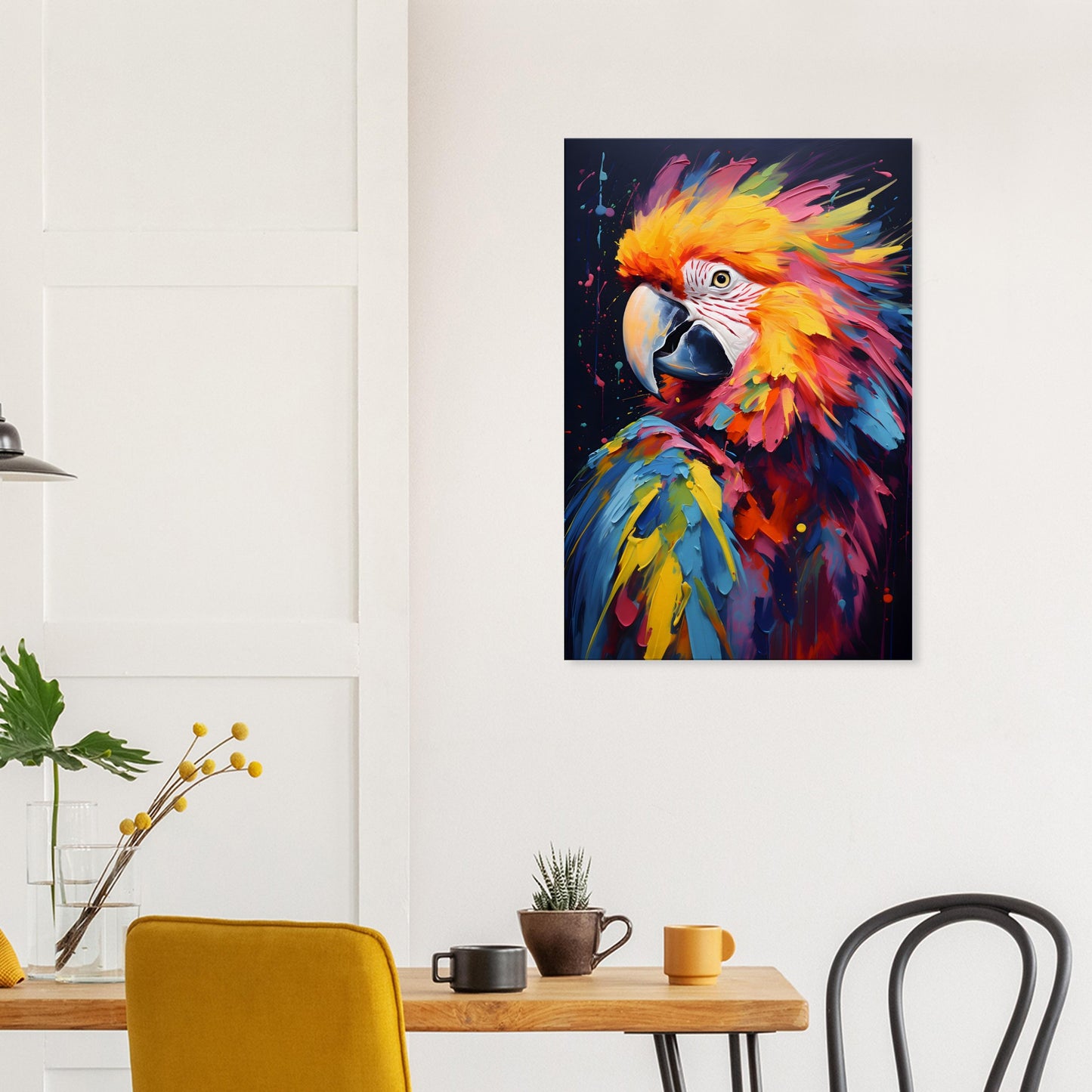 Neon Zoo: Macaw (Thin Canvas Print, 12" x 18" or 24" x 36", Portrait)