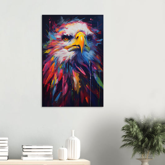 Neon Zoo: Eagle (Thin Canvas Print, 12" x 18" or 24" x 36", Portrait)