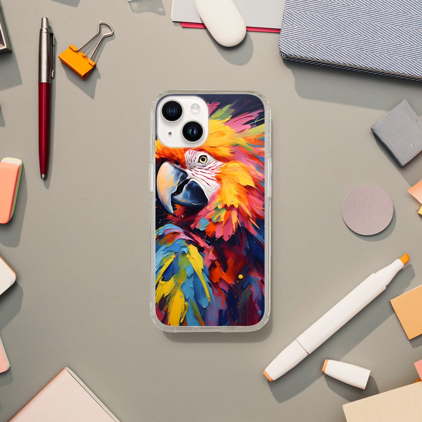 Neon Zoo: iPhone Clear Case: Macaw