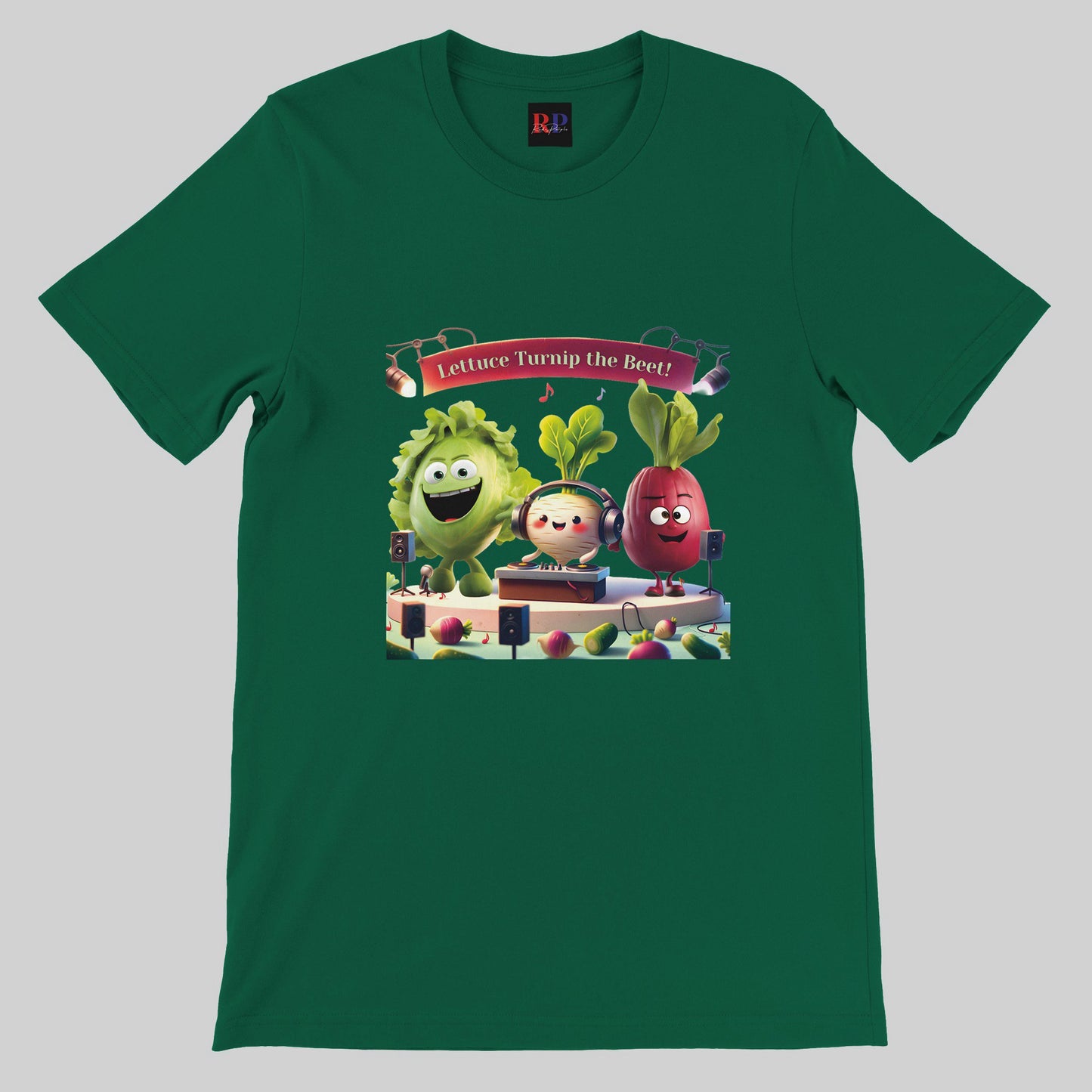 Premium Unisex Crewneck T-shirt: Beets by Day - "Lettuce Turnip the Beet!"