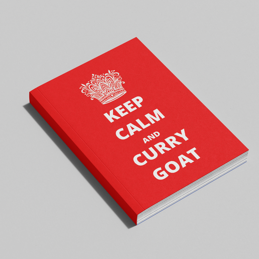 Ruled Notebook (Perfect Bound): Caribbean - "Keep Calm and Curry Goat" (8 colours)