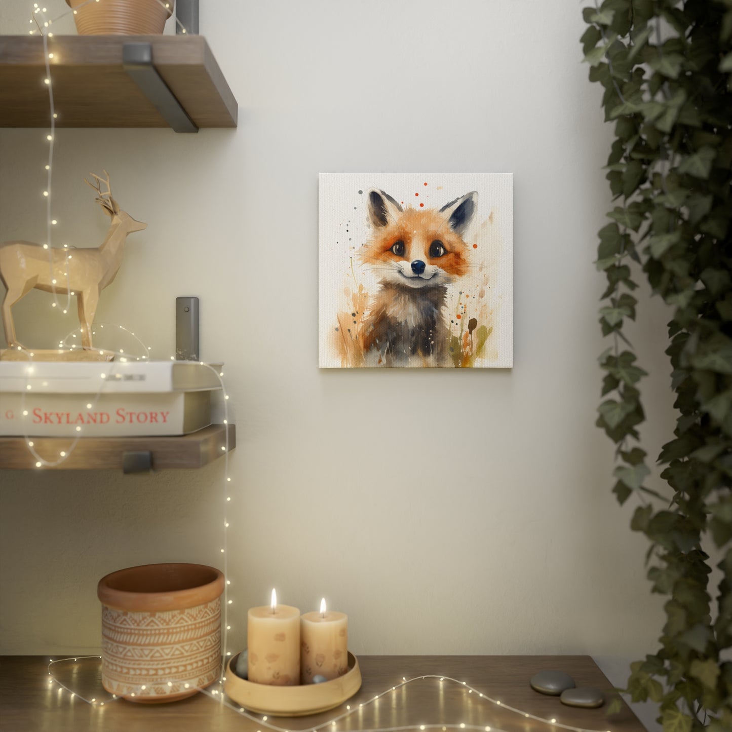 Cute Creatures: Fox (Thin Canvas Tile, 8" x 8" or 12" x 12")