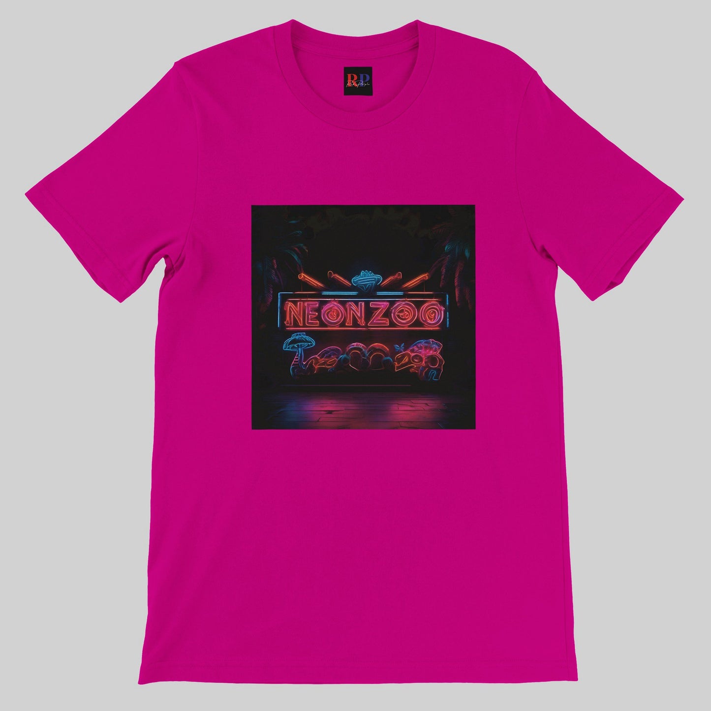 Premium Unisex Crewneck T-shirt: Neon Zoo - Logo