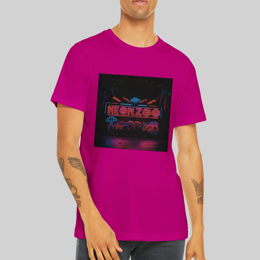 Premium Unisex Crewneck T-shirt: Neon Zoo - Logo