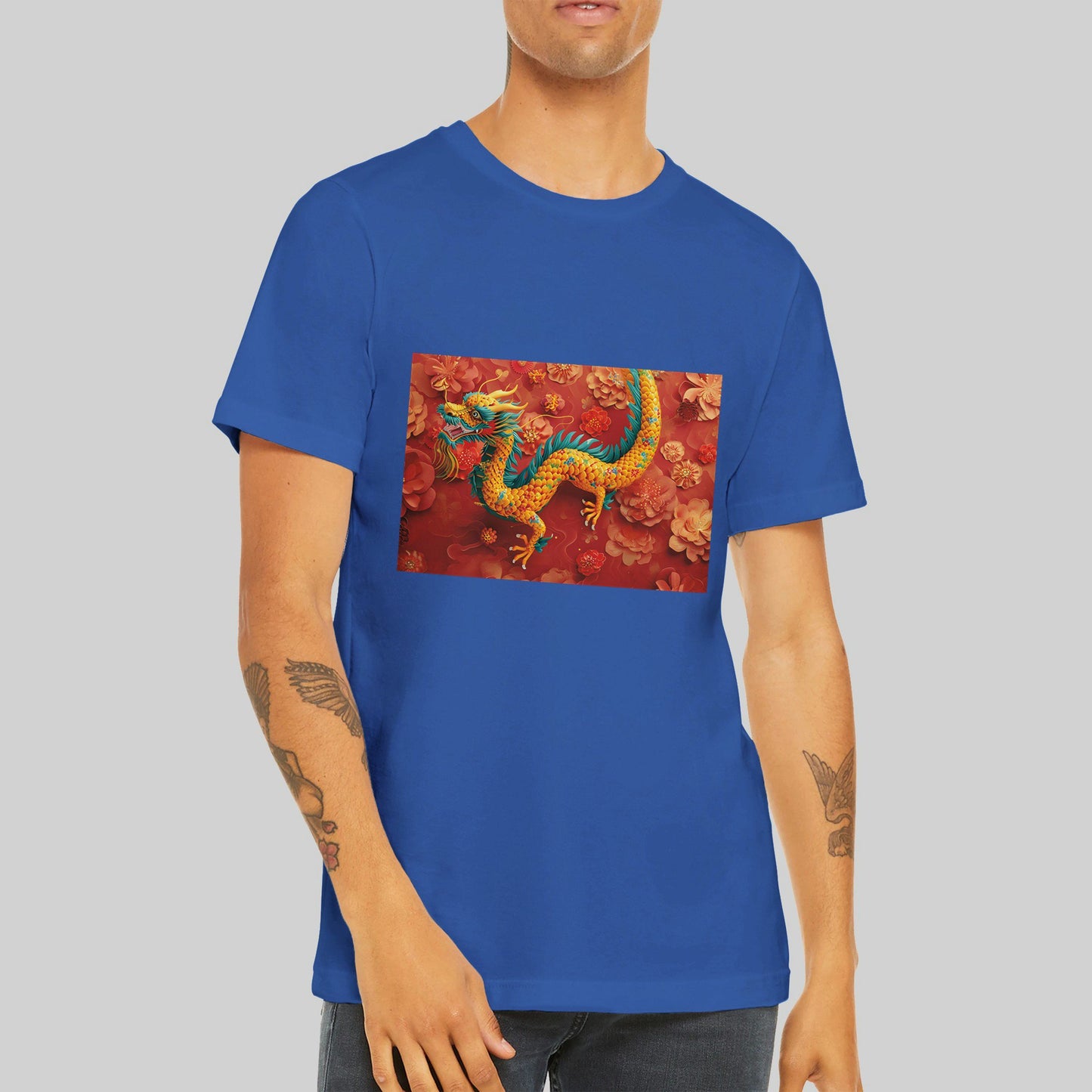 Premium Unisex Crewneck T-shirt: Chinese New Year 2024  - Dragon 01