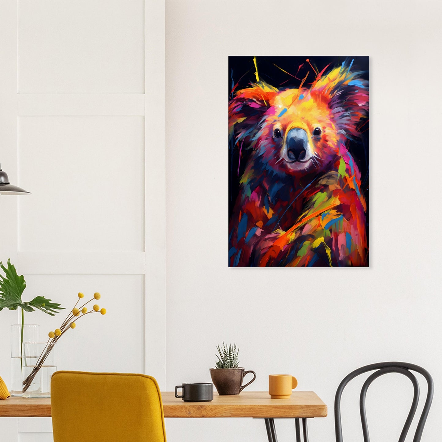 Neon Zoo: Koala (Thin Canvas Print, 12" x 18" or 24" x 36", Portrait)