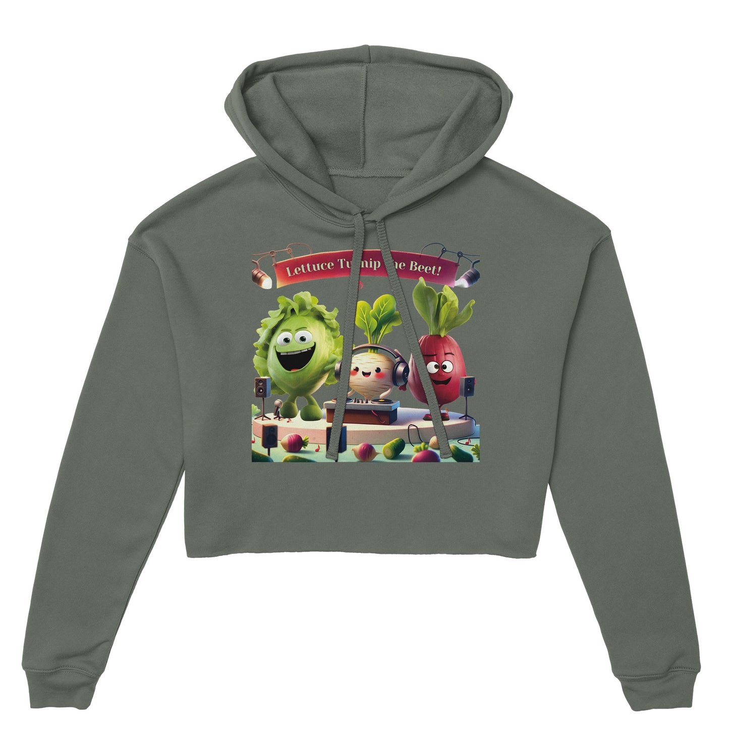 Women's Cropped Hoodie: Beets by Day - "Lettuce Turnip the Beet!"