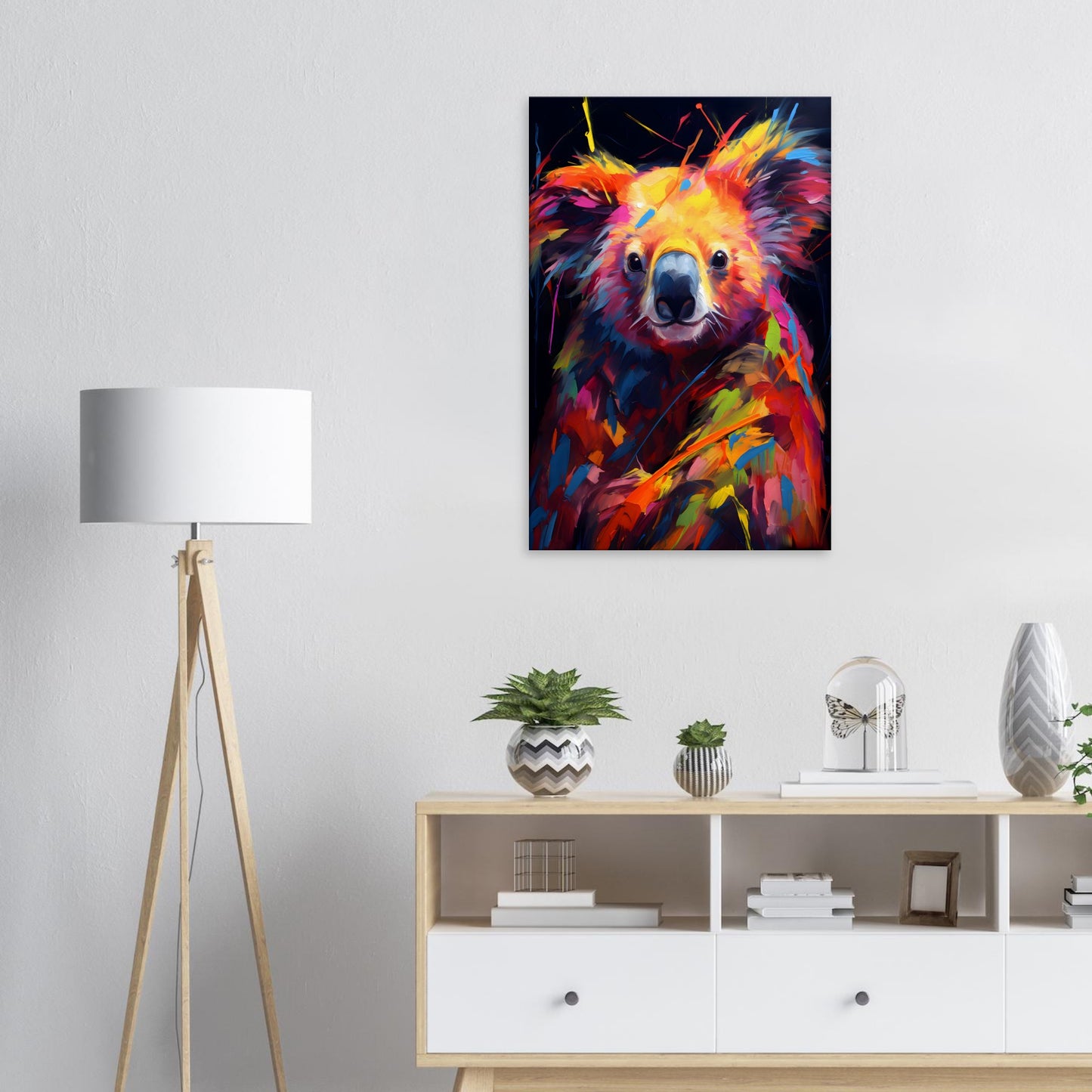 Neon Zoo: Koala (Thin Canvas Print, 12" x 18" or 24" x 36", Portrait)