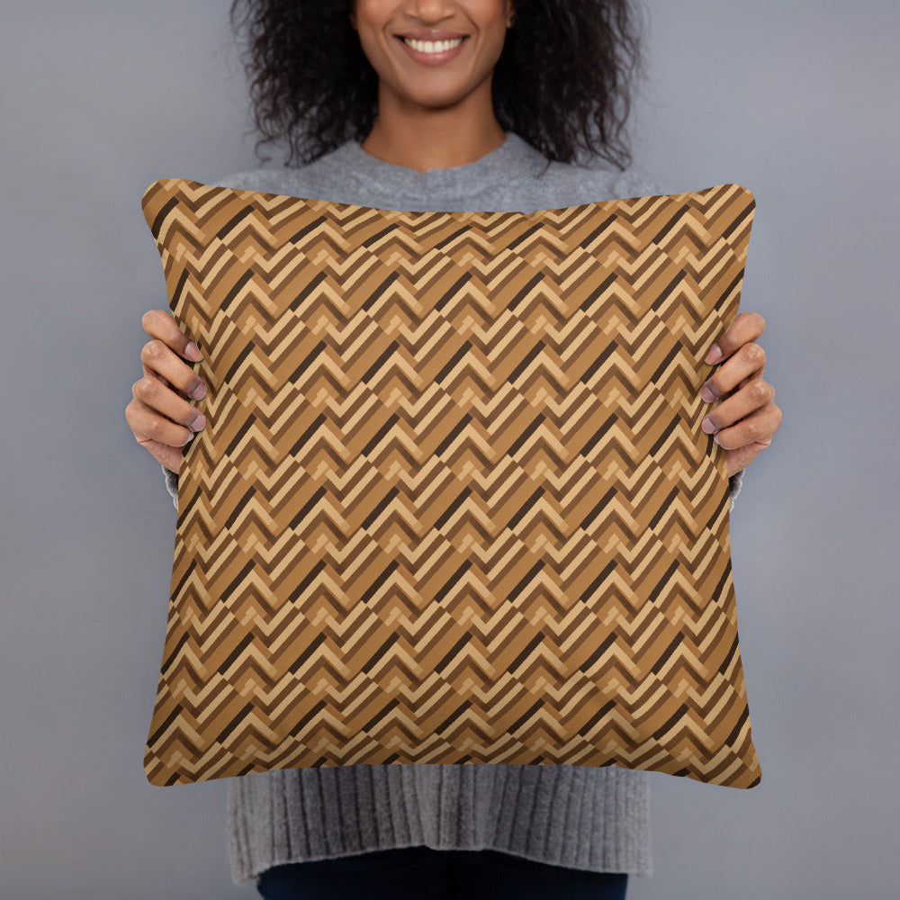 Cushion: Brown Chevron (18" x 18", 20" x 12" or 22" x 22")