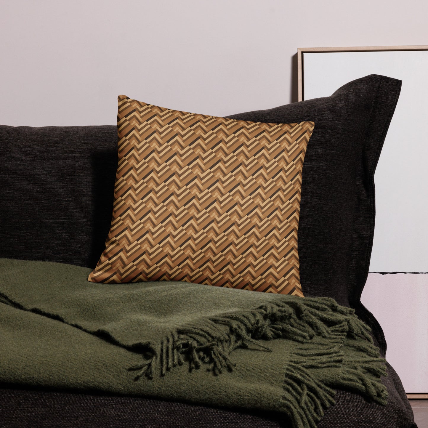 Cushion: Brown Chevron (18" x 18", 20" x 12" or 22" x 22")