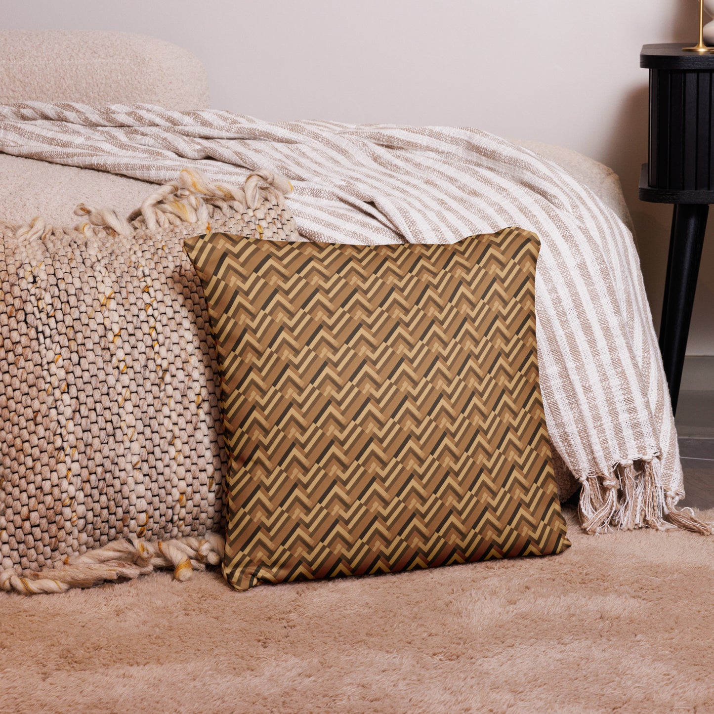 Cushion: Brown Chevron (18" x 18", 20" x 12" or 22" x 22")