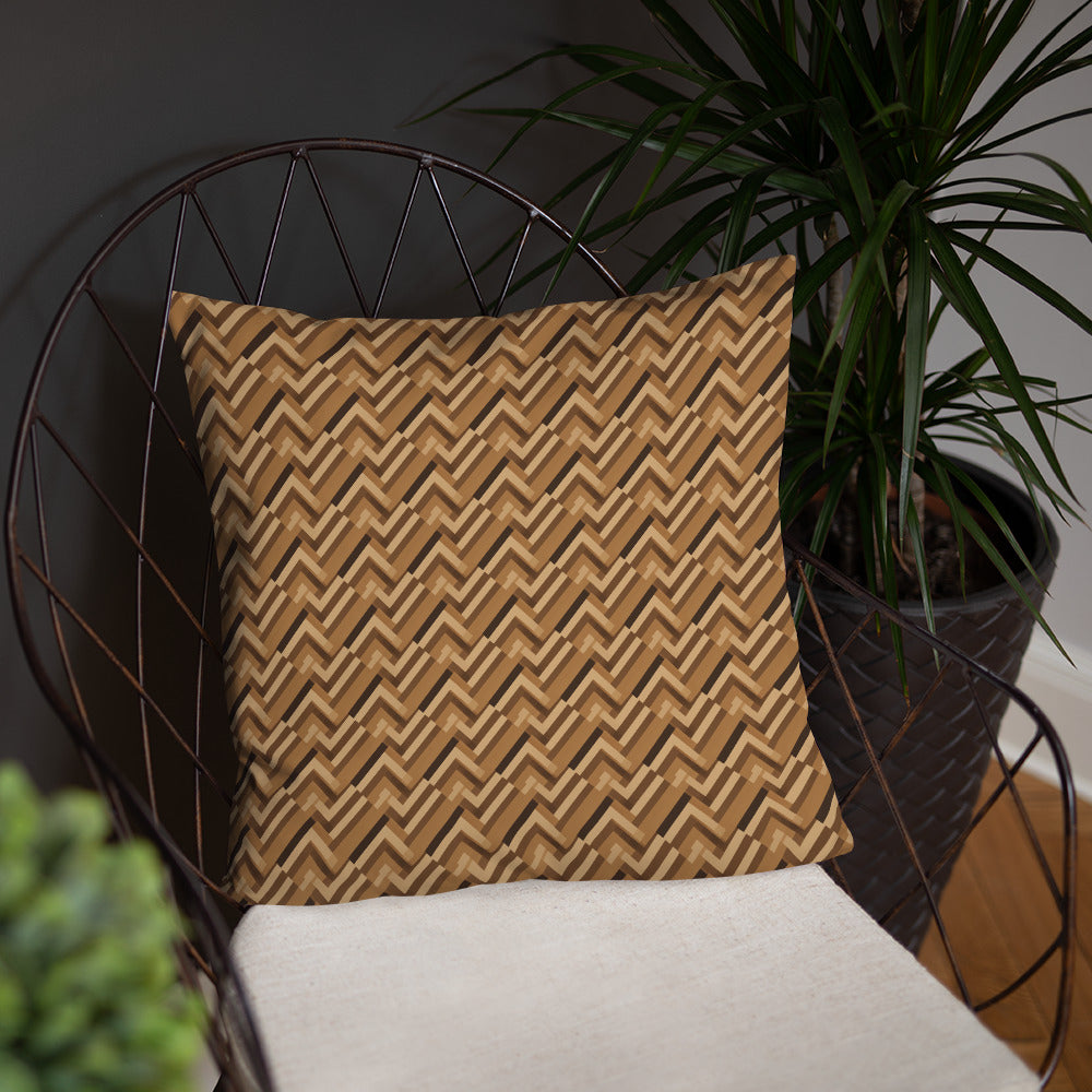 Cushion: Brown Chevron (18" x 18", 20" x 12" or 22" x 22")