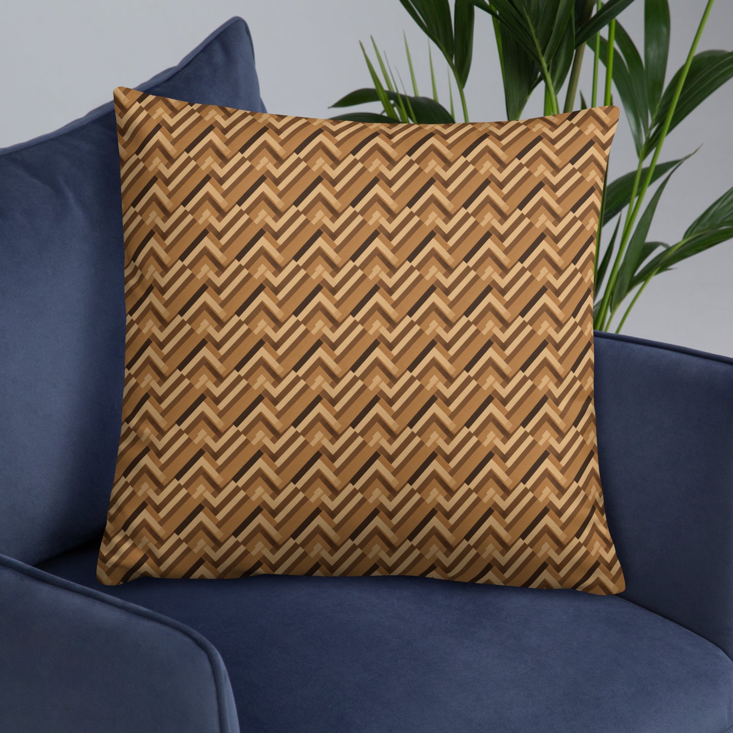 Cushion: Brown Chevron (18" x 18", 20" x 12" or 22" x 22")