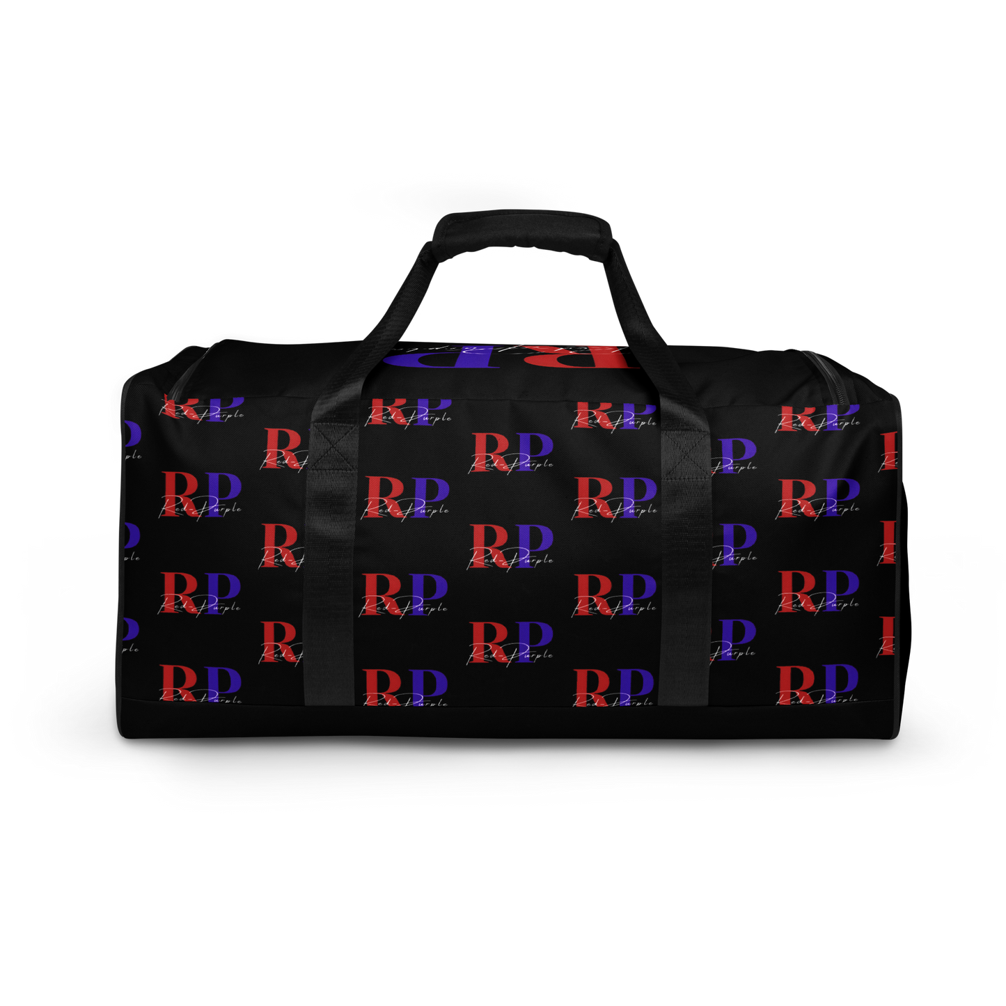 Duffle Bag: Red-Purple - Patterned Logo