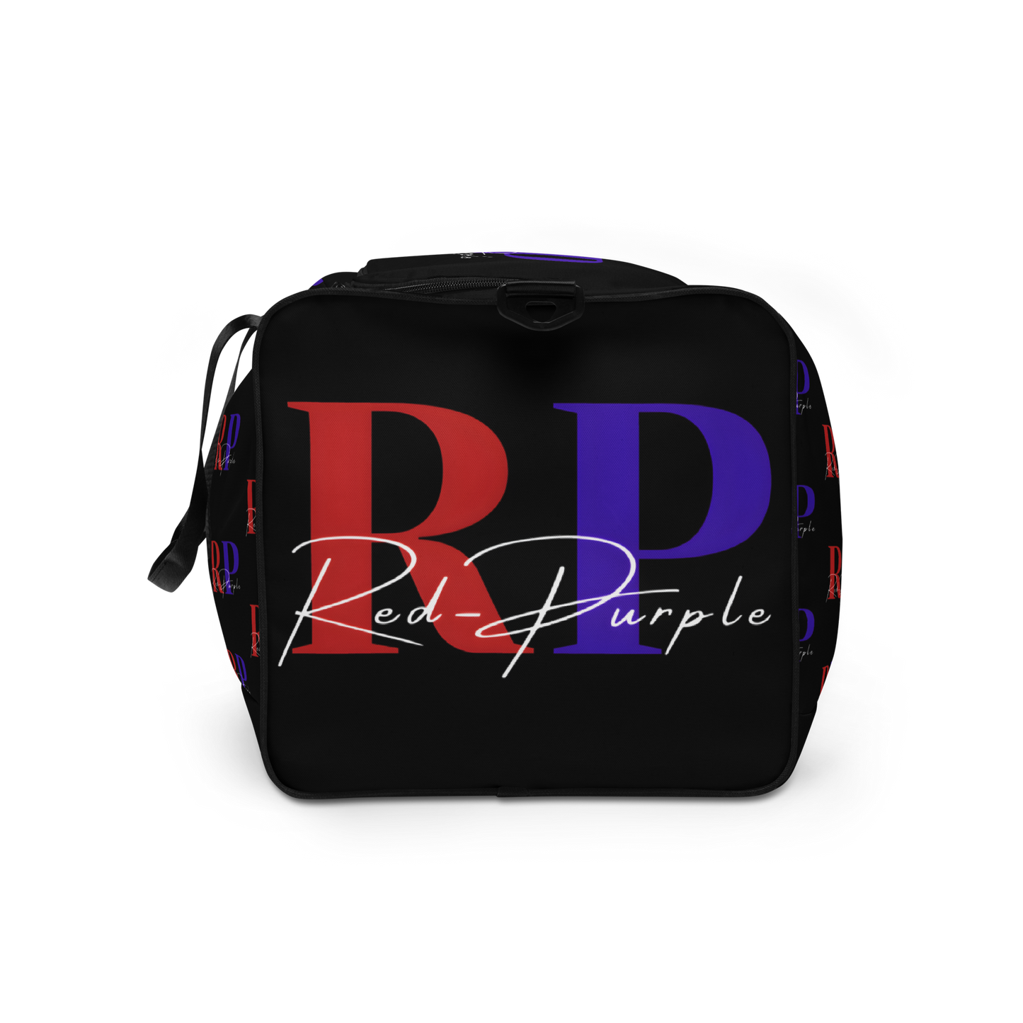 Duffle Bag: Red-Purple - Patterned Logo