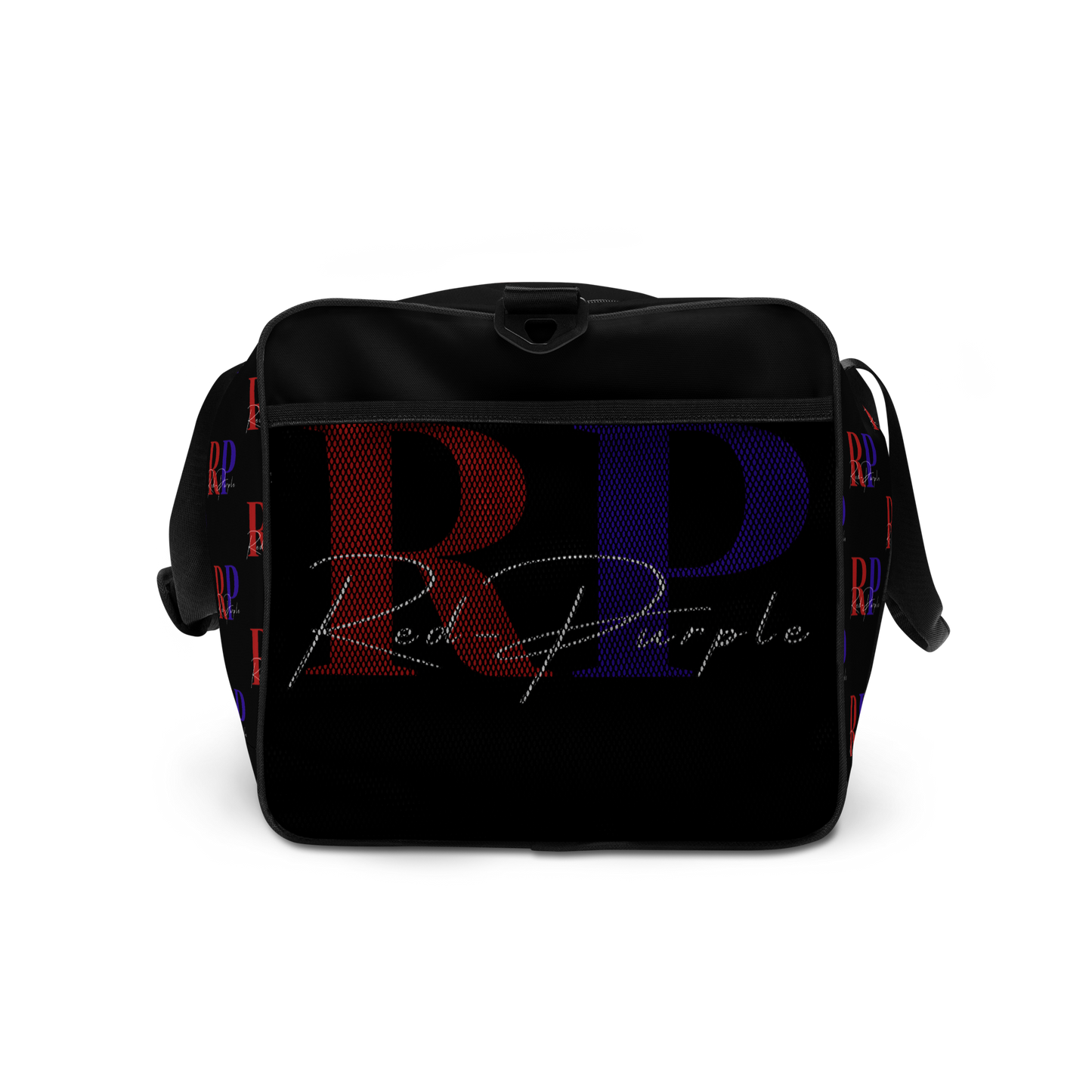 Duffle Bag: Red-Purple - Patterned Logo