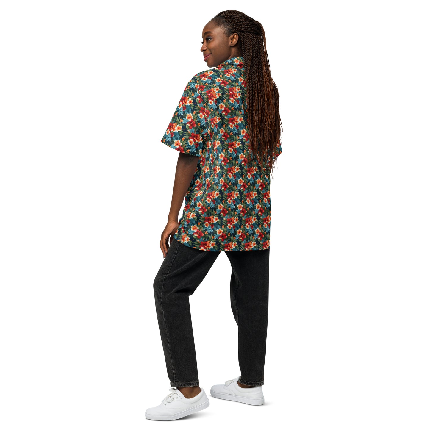 Unisex Button Shirt: Floral Print 07