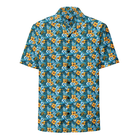 Unisex Button Shirt: Floral Print 01