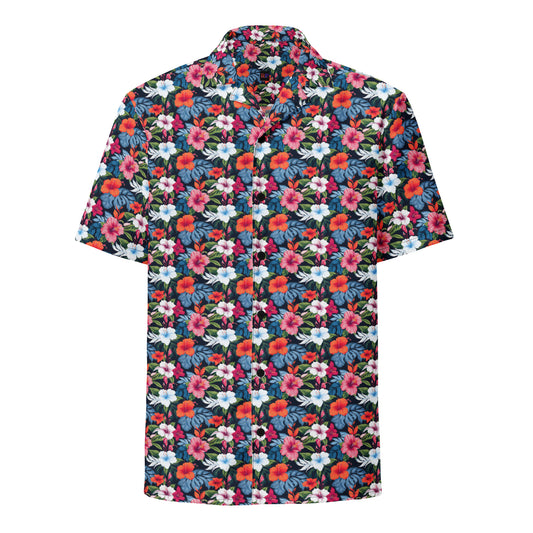 Unisex Button Shirt: Floral Print 03