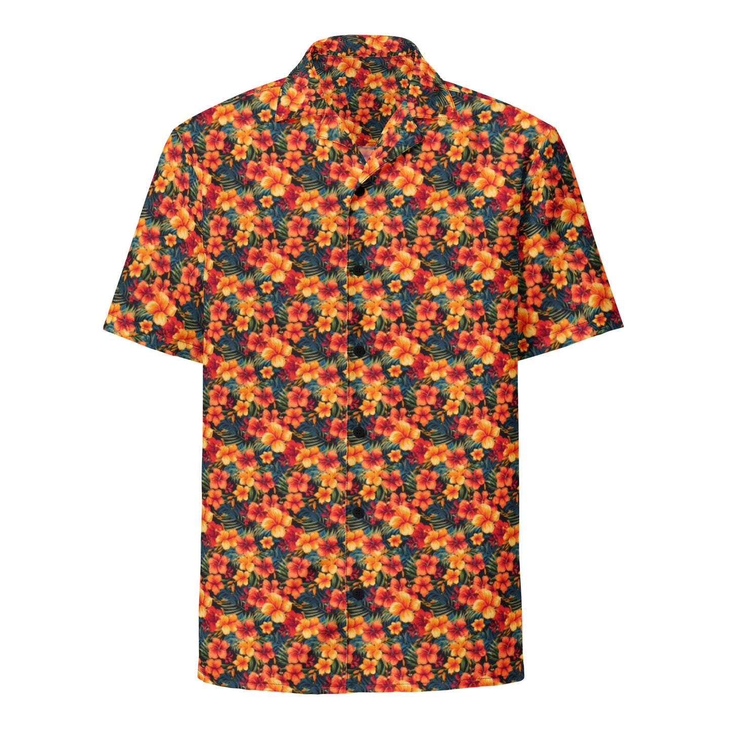 Unisex Button Shirt: Floral Print 04