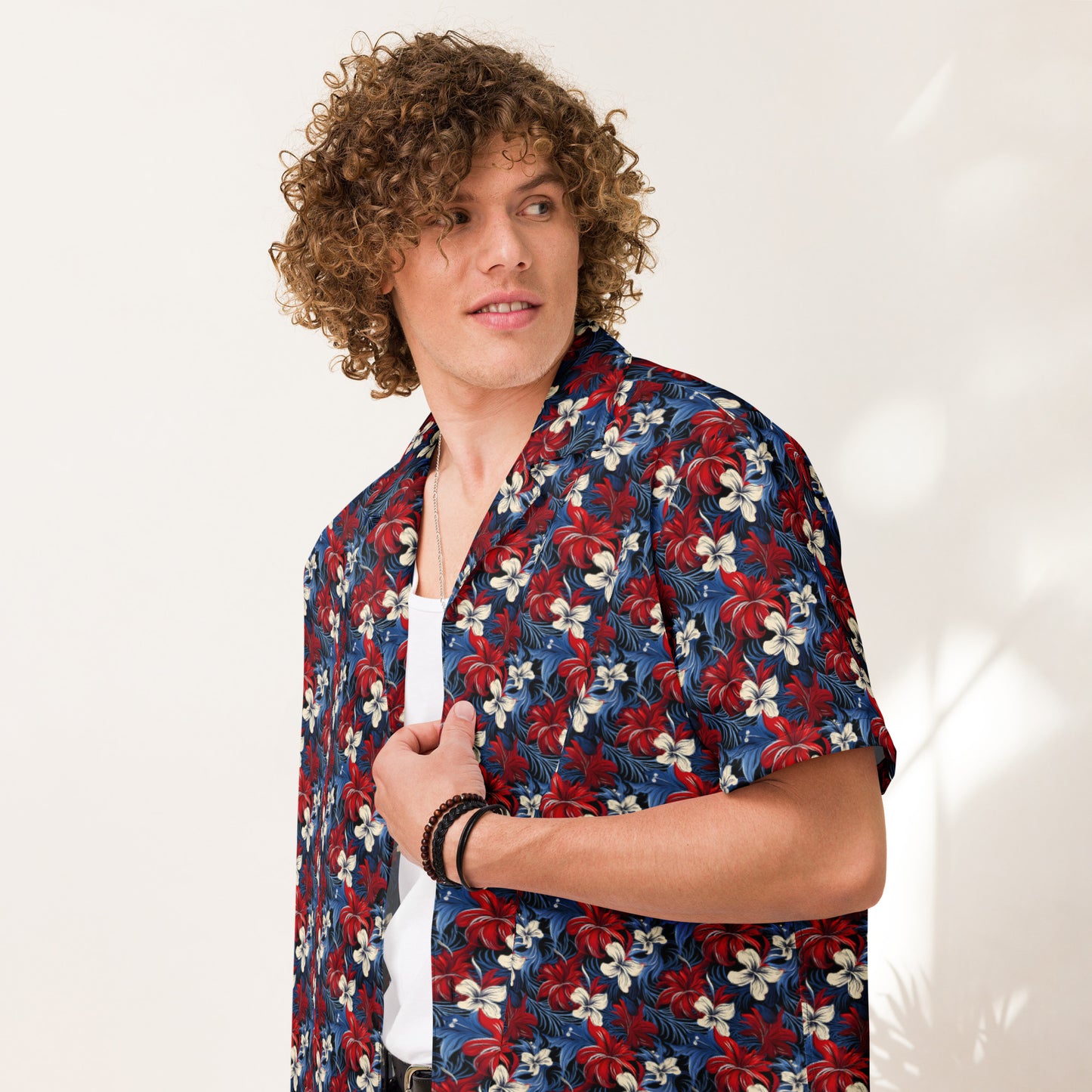 Unisex Button Shirt: Floral Print 05