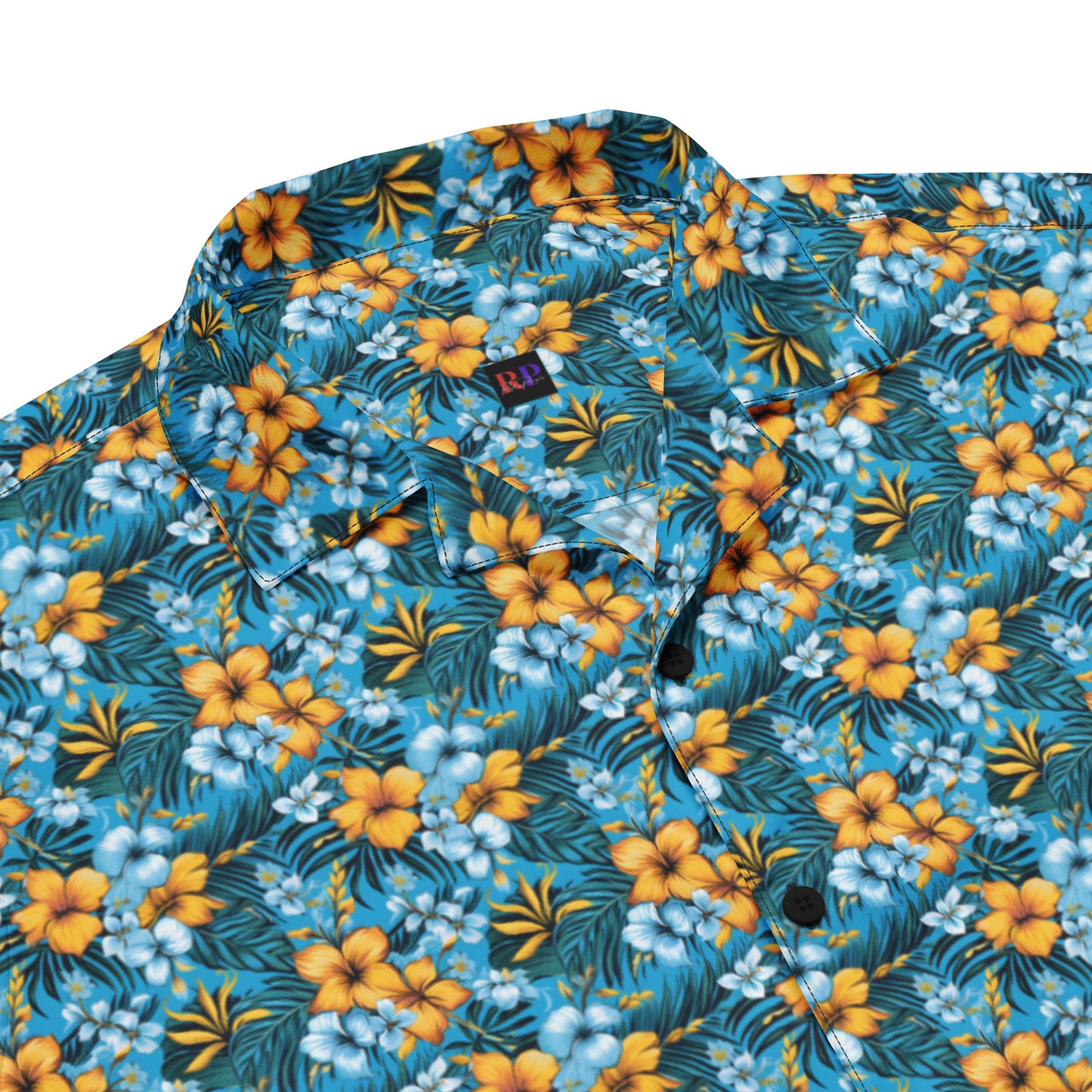 Unisex Button Shirt: Floral Print 01