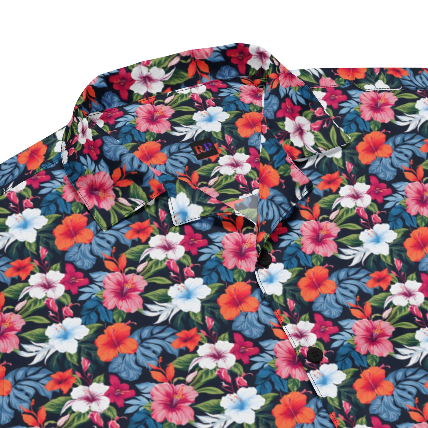 Unisex Button Shirt: Floral Print 03