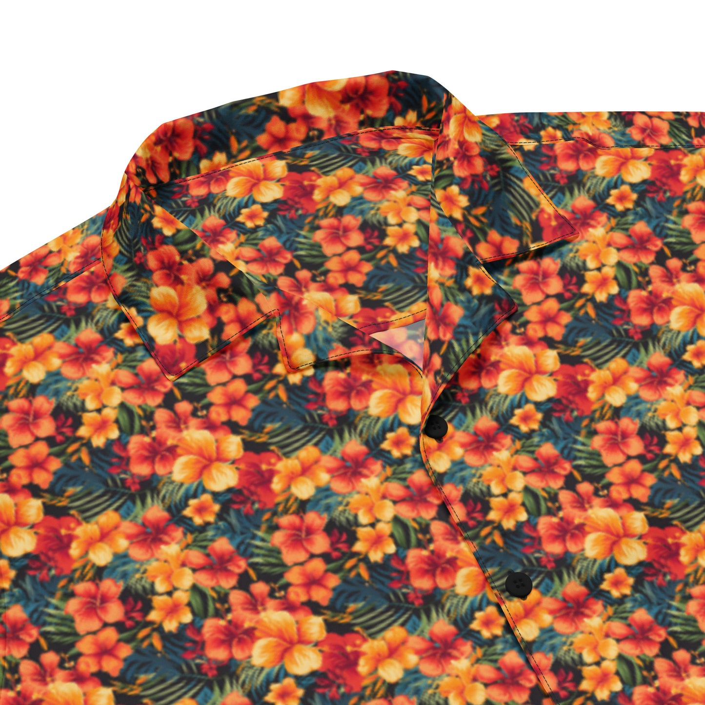 Unisex Button Shirt: Floral Print 04