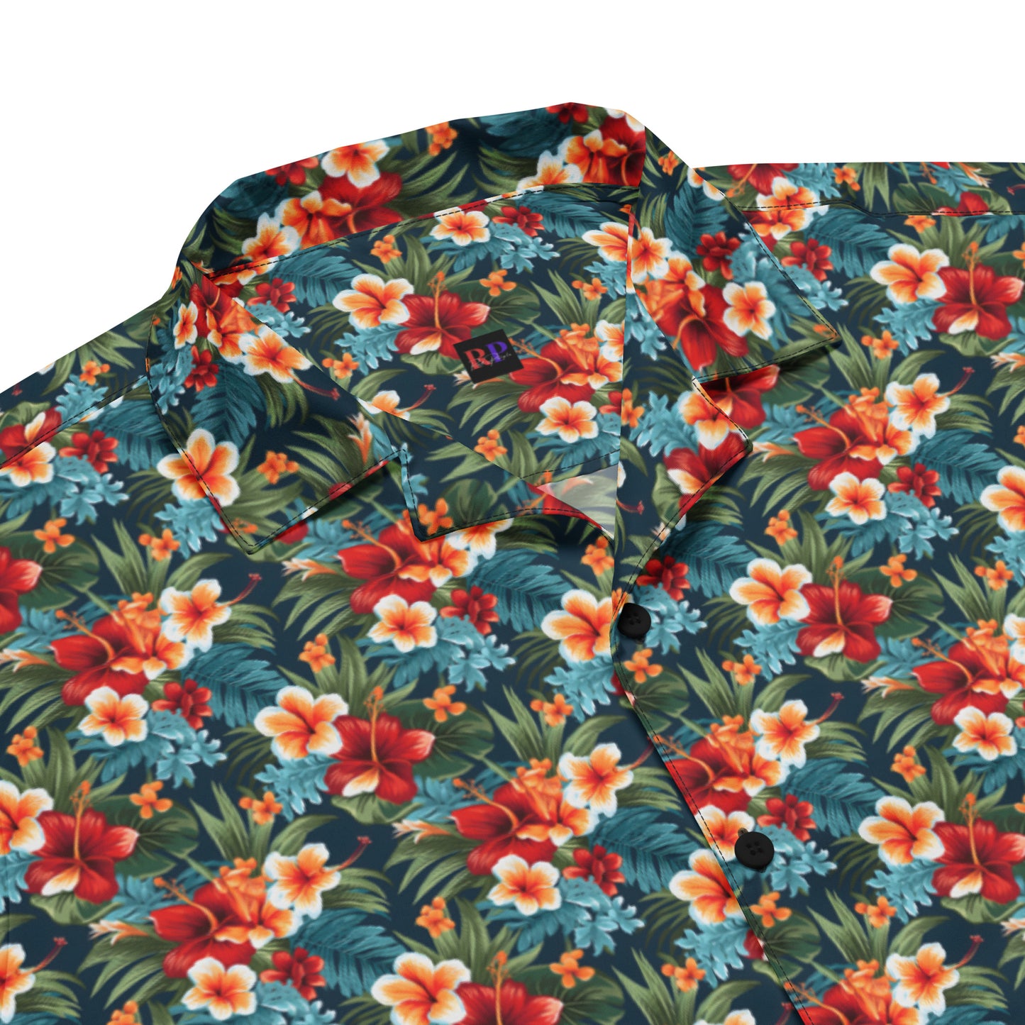 Unisex Button Shirt: Floral Print 07