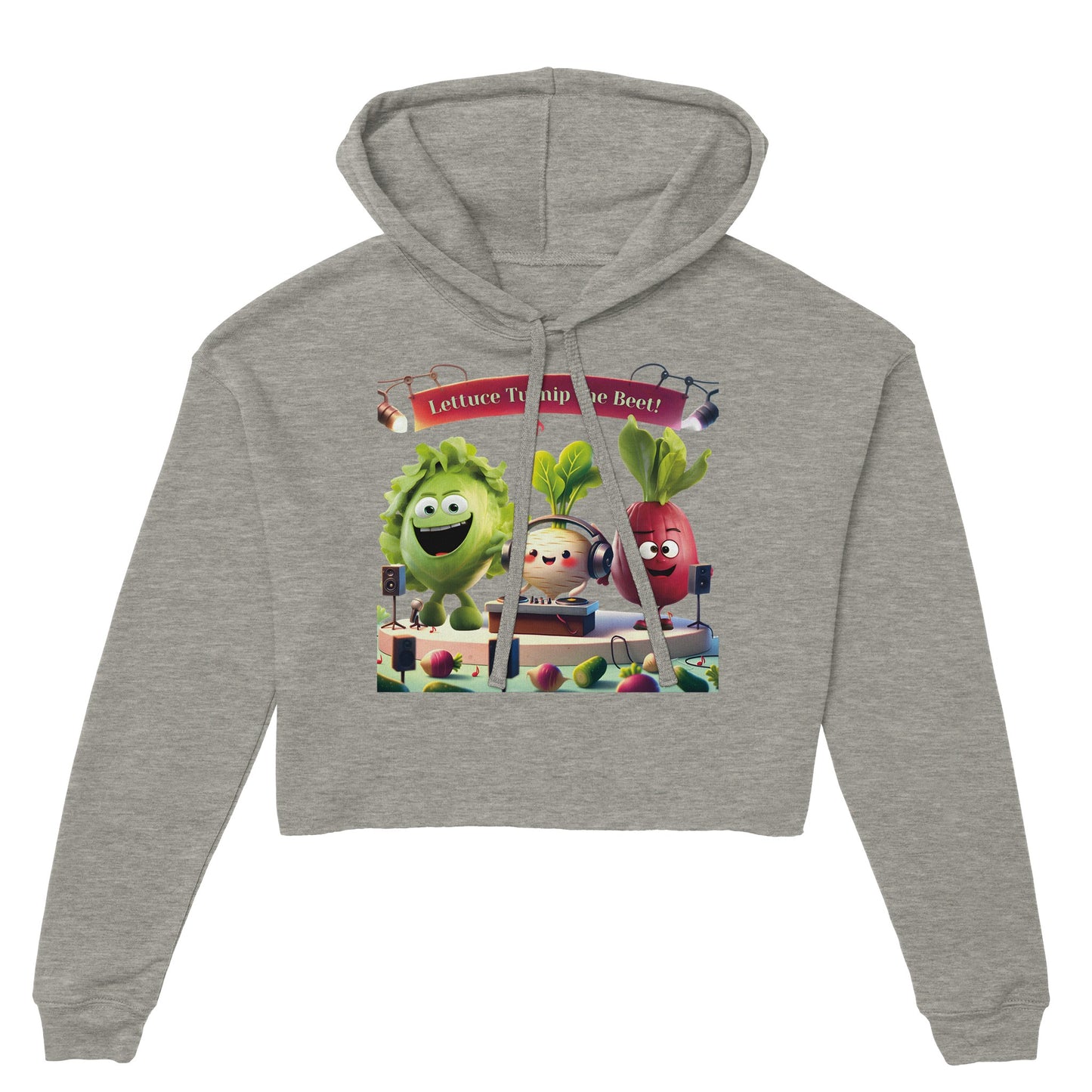 Women's Cropped Hoodie: Beets by Day - "Lettuce Turnip the Beet!"