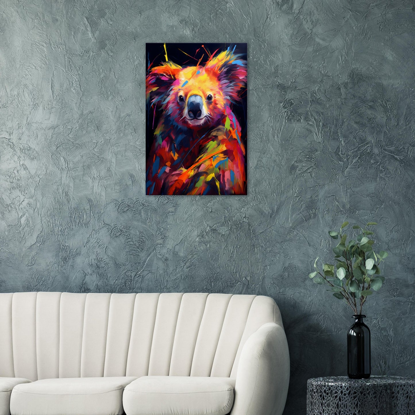 Neon Zoo: Koala (Thin Canvas Print, 12" x 18" or 24" x 36", Portrait)