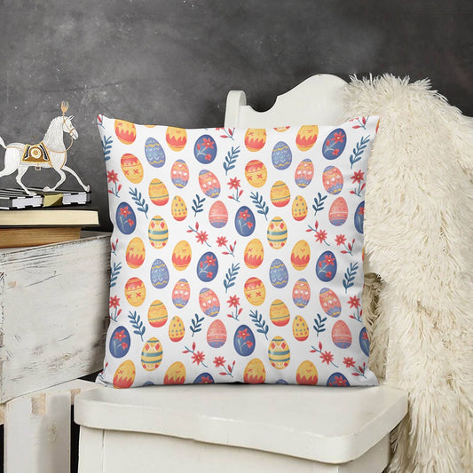 Plush Pillow Case (Double-Sided Design): Easter - Easter Eggs