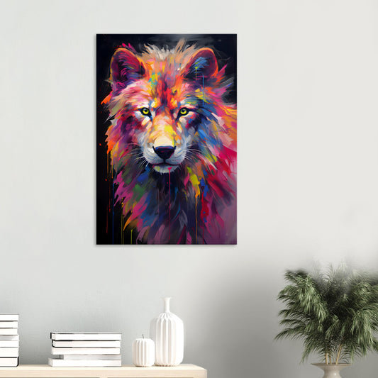 Neon Zoo: Wolf (Thin Canvas Print, 12" x 18" or 24" x 36", Portrait)