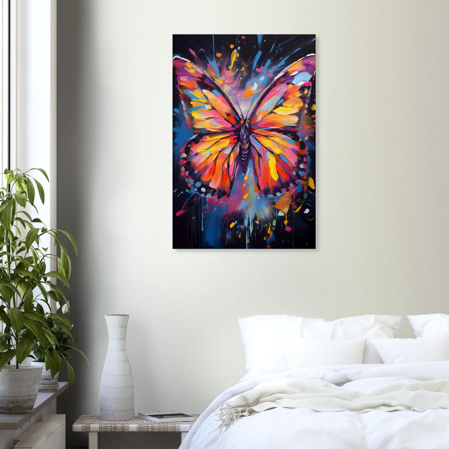 Neon Zoo: Butterfly (Thin Canvas Print, 12" x 18" or 24" x 36", Portrait)